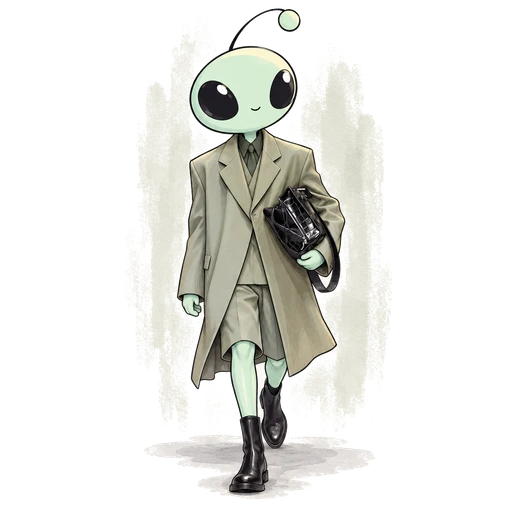 Alcy wearing a tailored Jil Sander look and carrying a black bag